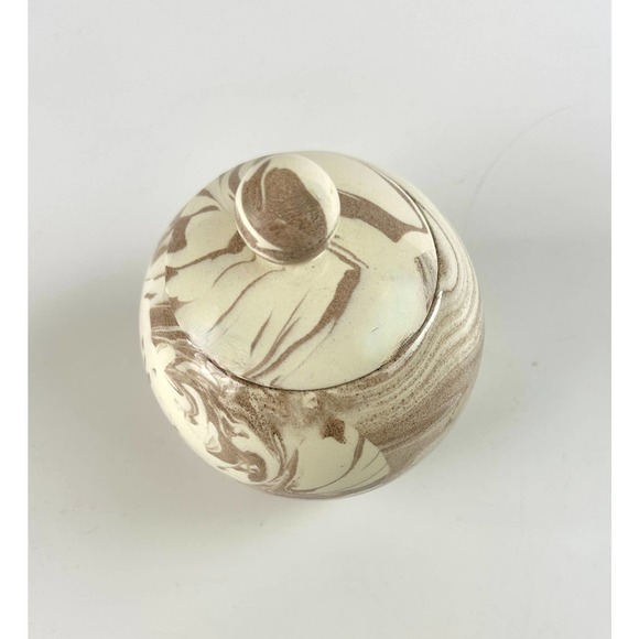 Vintage St. Helen's Ash Ware Lidded Bowl Trinket Box Cougar Washington - Picture 6 of 12